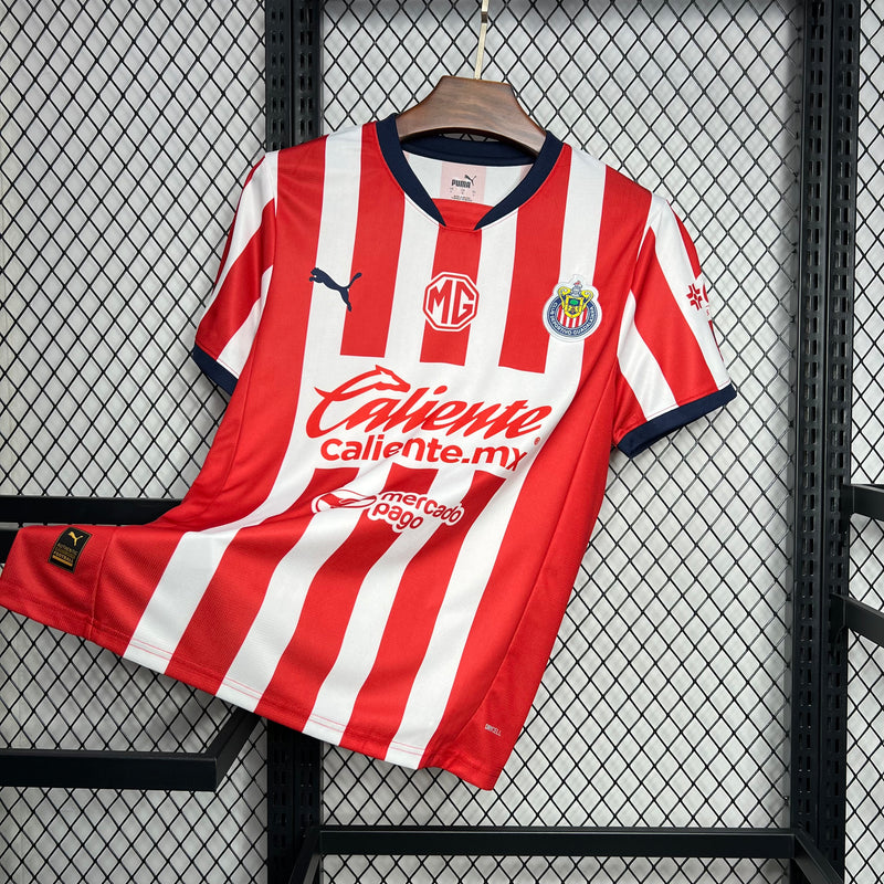CAMISA DO CHIVAS 24/25 VERMELHO E BRANCO