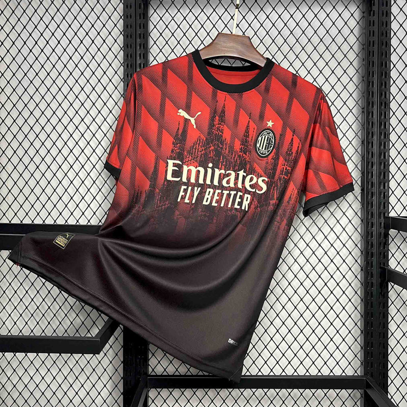 CAMISA DO MILAN 24/25 VERMELHO E PRETO