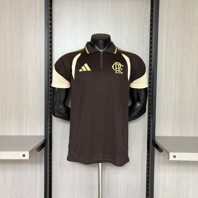 CAMISA POLO MARROM CONCENTRAÇÃO FLAMENGO 26/27